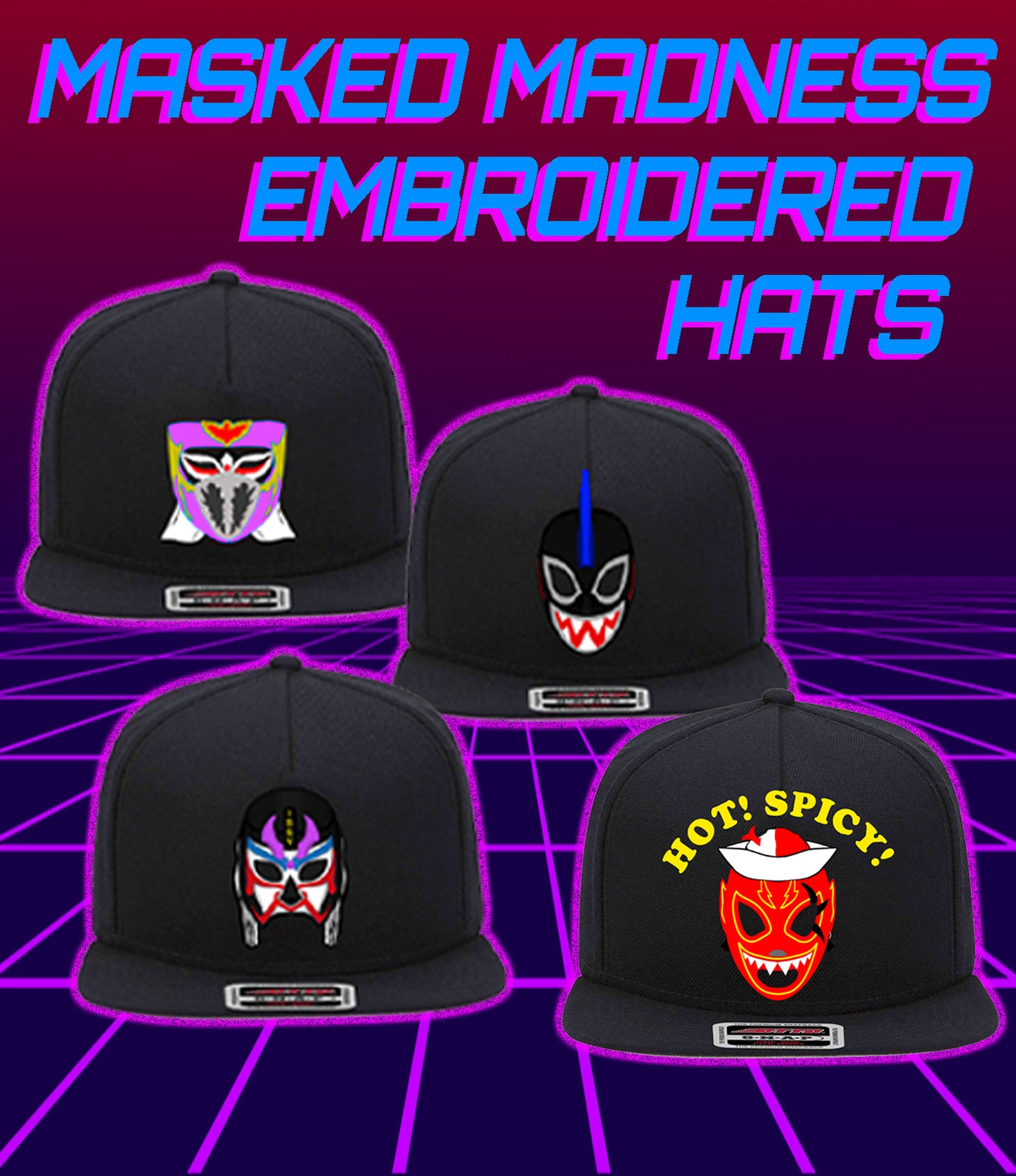 Masked Madness Embroidered snapback